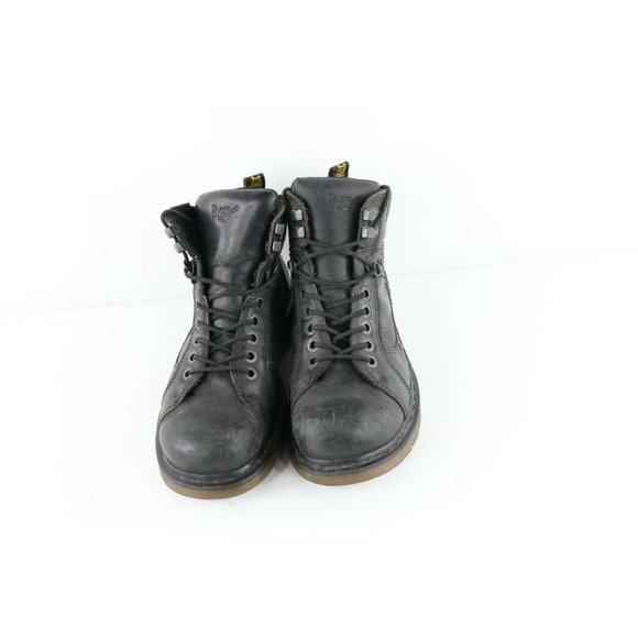 Vtg Dr Martens Mens 10 Goth Grunge Distressed Leather Chunky Moto Boots Black main image 5